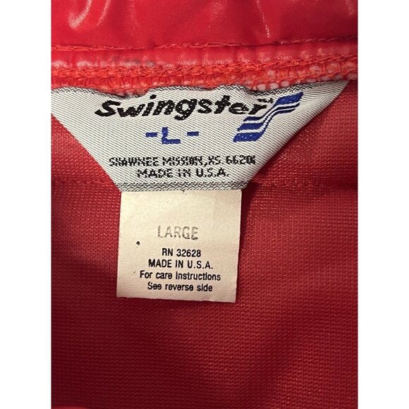 VTG Swingster Puffer Style Coat Red Sz L Made USA  RJ CORMAN Railroad Patch - Picture 4 of 16